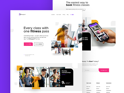 FitPassport branding clean design fitness homepage logo pass ui unfold ux web website workout workout app