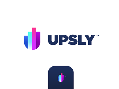 Upsly Concept bars brand branding branding agency graph growth logo logodesign team u