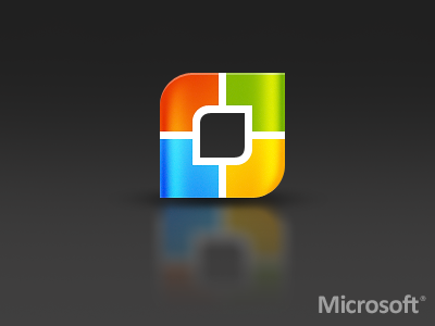 Microsoft Logo (my version) colorful identity logo mark microsoft reflection round square windows windows8