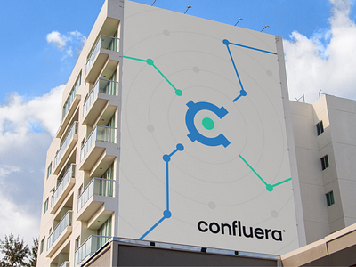 Confluera 3 agency brand confluera cyber design letter c logo mockup pattern security texture