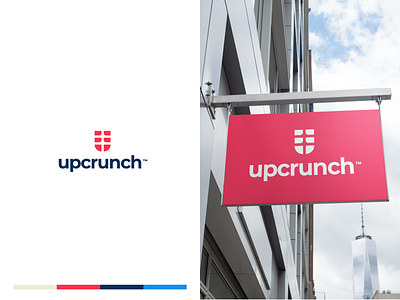 Upcrunch Concept brand branding crunch identity lending logo mockup numbers services up