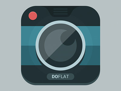 DoFlat Icon alert black blue camera design doflat flash flat grey icon illustration lens record