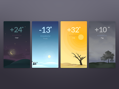 Weather app illustration app dribbble ukraine fog frosty illustration moon night snow star sun ukraine weather