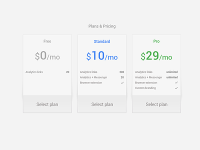 Plans & Pricing blue checkmark dribbble ukraine green interface light list plan pricing select ui ukraine