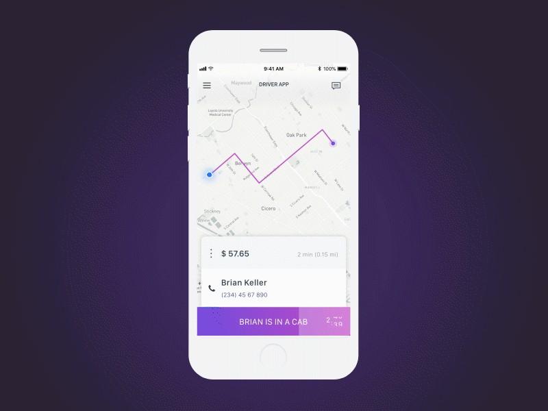 Taxi Driver App Concept app interface madewithadobexd maps mobile mobile animation mobile app mobile app design taxi ui xd