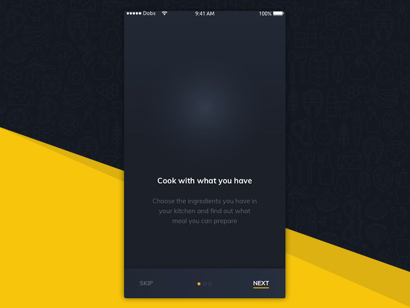 Cooking App Onboarding Screens - FRIDG® App