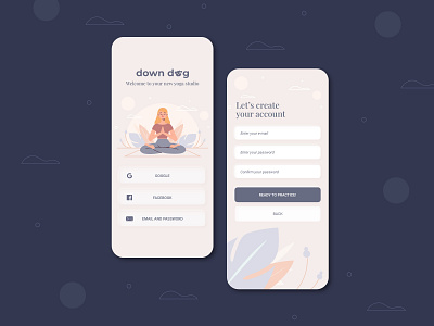 Sign Up Form - Daily UI 001 app dailyui dailyui001 dailyuichallenge design downdogapp interfacedesign mobile app design mobile ui signupform ui userexperiencedesign wellness yoga yoga app