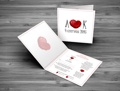 product design #2 heart love red wedding invitation white