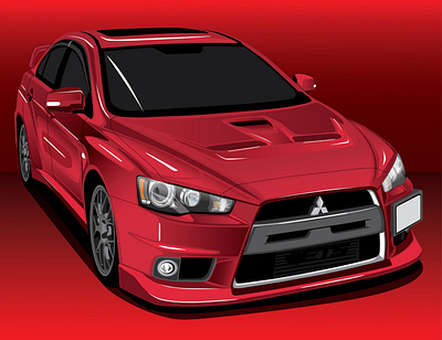 Red Evo X animation design exclusive graphic design graphicdesign illustration vector