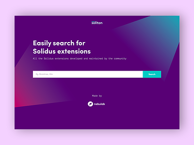 Soliton Website landing page mockup search ui ux web web design