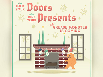 Grease Monster Christmas cheer christmas grease grinch holiday monster presents santa snow