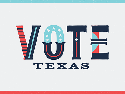 Vote! blue red star stripe texas vote