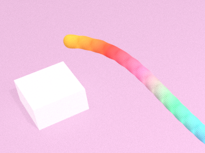Worm 1: Too Poor for After Effects or C4D 3d blender candy cylinders minimalism pastels scene spheres worms