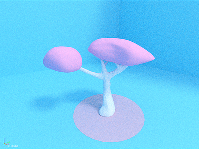 Cotton Candy Trees b3d blender candy daily landscape low poly minimal render three.js trees
