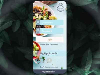 Login design and Logo design for App Recipe login design logo design ui design ux