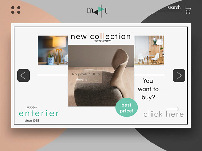 Logo and part of Main page for Modet enterier gallery logo mainpage webdesign