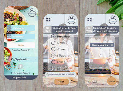 Food App food app login design login form recipe recipe book restaurant ui ux