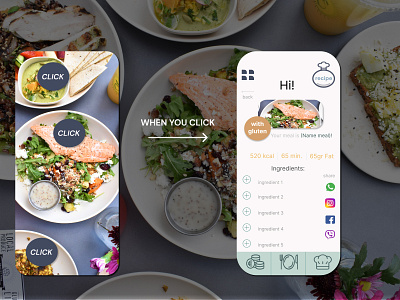 Augmented reality-Put camera and see recipe for each meal(II) application augmented reality food login design restaurant app ui design