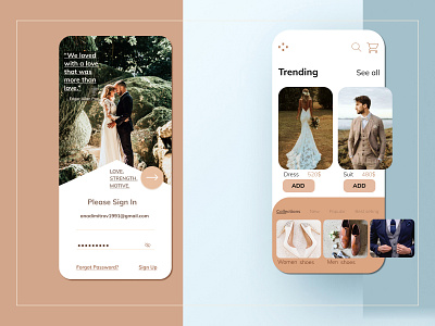 Weddings-online store ♥️♥️♥️♥️♥️♥️ android application ios login design marketing shop ui design ux webapp design wedding