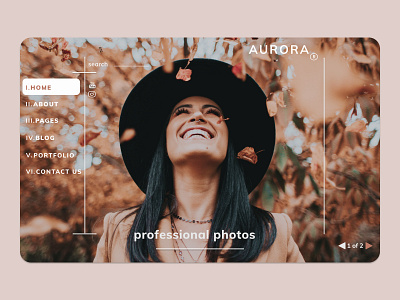 Website for professional photographer Aurora (Home Page)