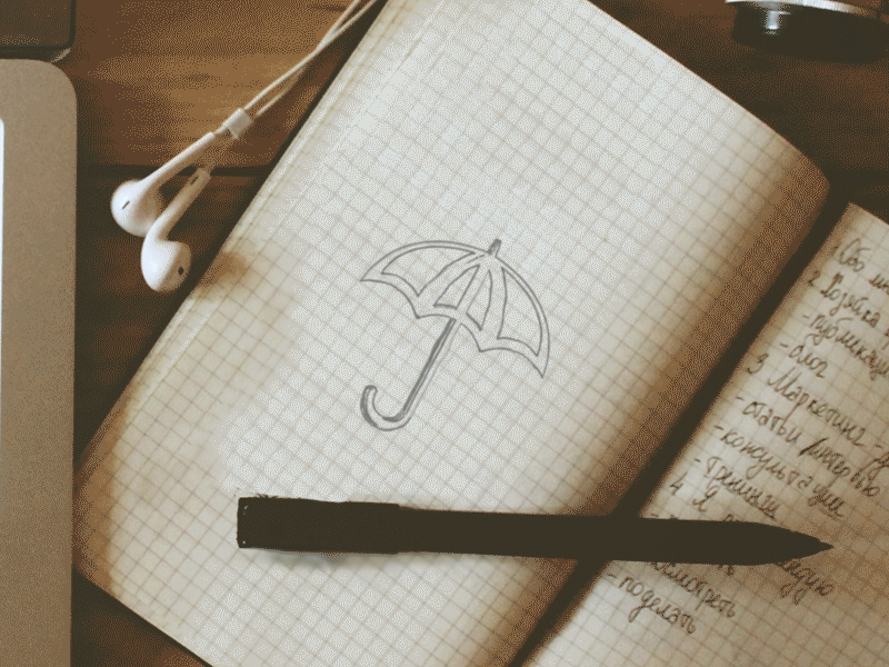 Rain Sketch gif rain umbrella