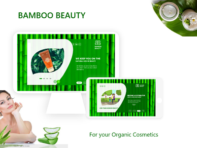 Bamboo beauty ui cosmetic ui desktop and tablet mock up ui design