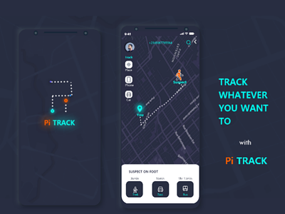 Pi track ui app mockup tracking app trackng user interface ui mock up