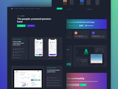 The people-powered pension fund app black blockchain branding design figma graphic design how it works illustraion logo lottie mobile app startup ui ux web design