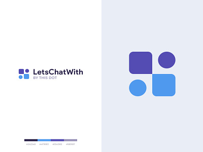 LetsChatWith logo blue branding clean communication creative dialog figma goal identity interests logo logo design logotype minimal opportunity people purple rounded simple violet