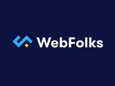 WebFolks logo 2d adobe after effects animation animations blue branding clean flat folks logo logo design logotype minimal simple team web yellow