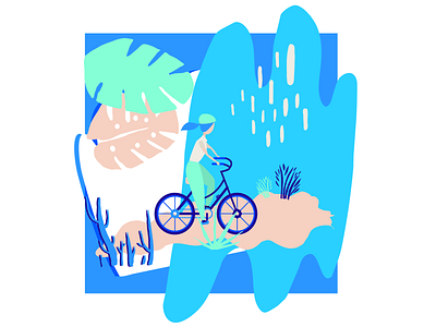 Vélo design freelance illustration portfolio print scenes vector