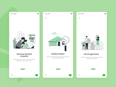 Onboarding Property Apps ( Project ) app ui design figma mobile app design onboarding product design ui ui ux ui design