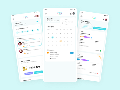 Project UI Design Fun Teacher Private ( Project PWA ) app ui dashboard design figma mobile app design product design redesign ui ux ui design