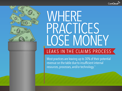 Leaks in the Claim Process - Infographic healthcare illustration infographic physicians