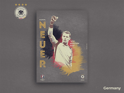 Retro Poster Collection - Manuel Neuer collection color digital art euro 2016 football illustration pattern photoshop poster retro texture vintage