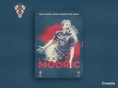 Retro Poster Collection - Luka Modric collection color digital art euro 2016 football illustration pattern photoshop poster retro texture vintage