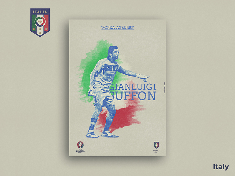 Retro Poster Collection - Buffon collection color digital ar euro 2016 football illustration pattern photoshop poster retro texture vintage