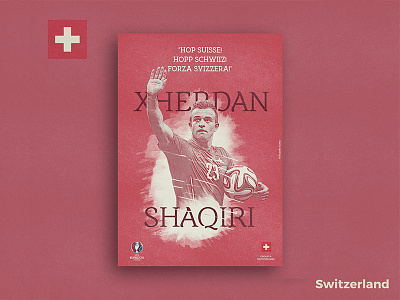 Retro Poster Collection - Xherdan Shaqiri collection color digital art euro 2016 football illustration pattern photoshop poster retro texture vintage