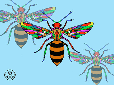 the bee animation art design icon illustration illustrator lettering logo minimal vector