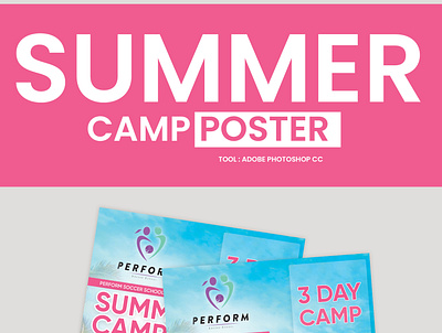 Summer Camp Poster Design For Perform Soccer School UK banner banner ad business facebook ad flyer flyer design graphic design instagram leaflet logo poster