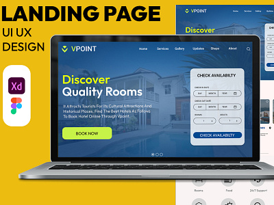 Landing Page Design Ui UX Hotel Room Booking ColorfullGraphics