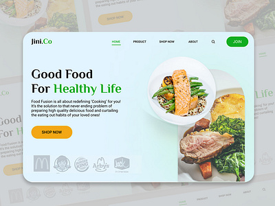 Food Landing Page Website UI/UX Design In Figma