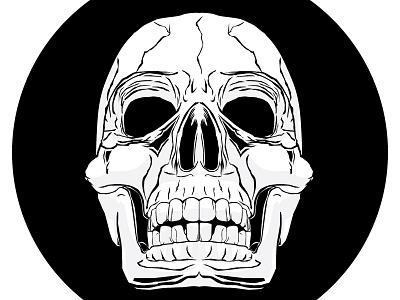 B&W Skull skull vector wip