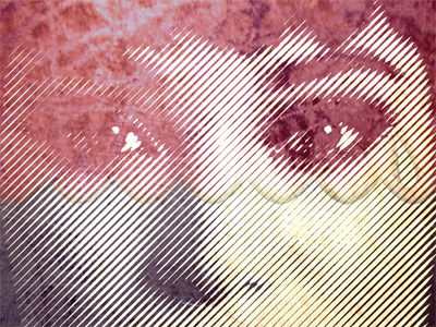 Tear band fullstop girl halftone poster texture