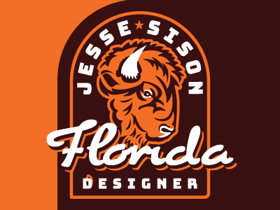 Bison badge, personal branding branding illustration logo typography vector