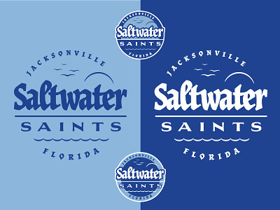 Cycling Team Branding: Saltwater Saints logo sheet badgedesign branding florida design illustration logo sticker design typography vector
