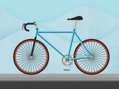 Flat Fixie Bike 2d bicycle bike blue color first shot flat fun illustration orange transportation