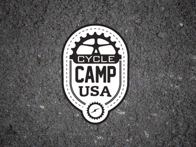 Cycle Camp Usa badge bicycle bike bold brand branding flat icon identity illustration logo patch