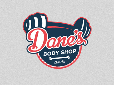 Danes Body Shop badge brand branding fitness flat gym identity logo