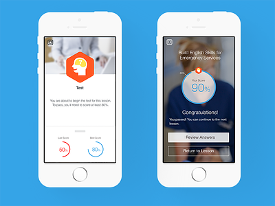 Advanced English App app blue dashboard flat ios ios 7 iphone language profile test transparency